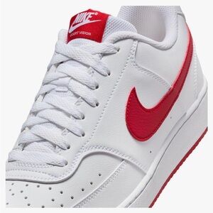 Nike Court Vision White and Red Sneakers